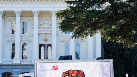 ‘California Republic of the CCP’: ‘Blood Money’ Billboard Truck Bashes Newsom for Ignoring Fentanyl Crisis