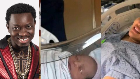 Comedian, Michael Blackson and wife, Rada Darling welcome first child