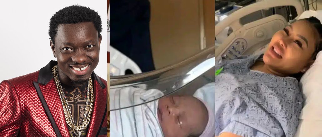Comedian, Michael Blackson and wife, Rada Darling welcome first child