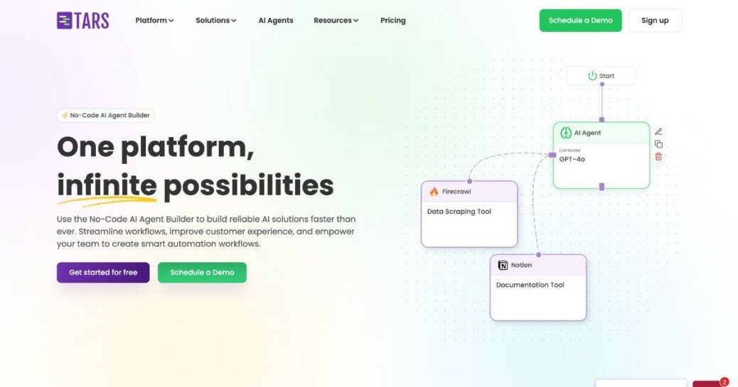 Tars: No-Code AI Agent Builder