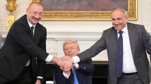 Leaders of Armenia and Azerbaijan shake hands and sign deal at White House peace summit